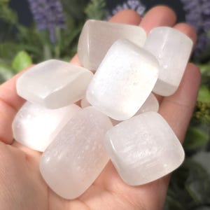 Selenite Crystal Specimen: Polished Tumbled Stone, Cleansing Crystal