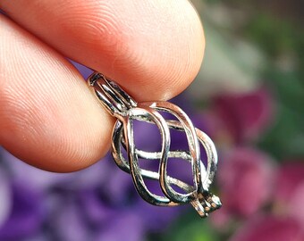Crystal Sterling Silver Cage Pendant Sterling Silver And Crystal