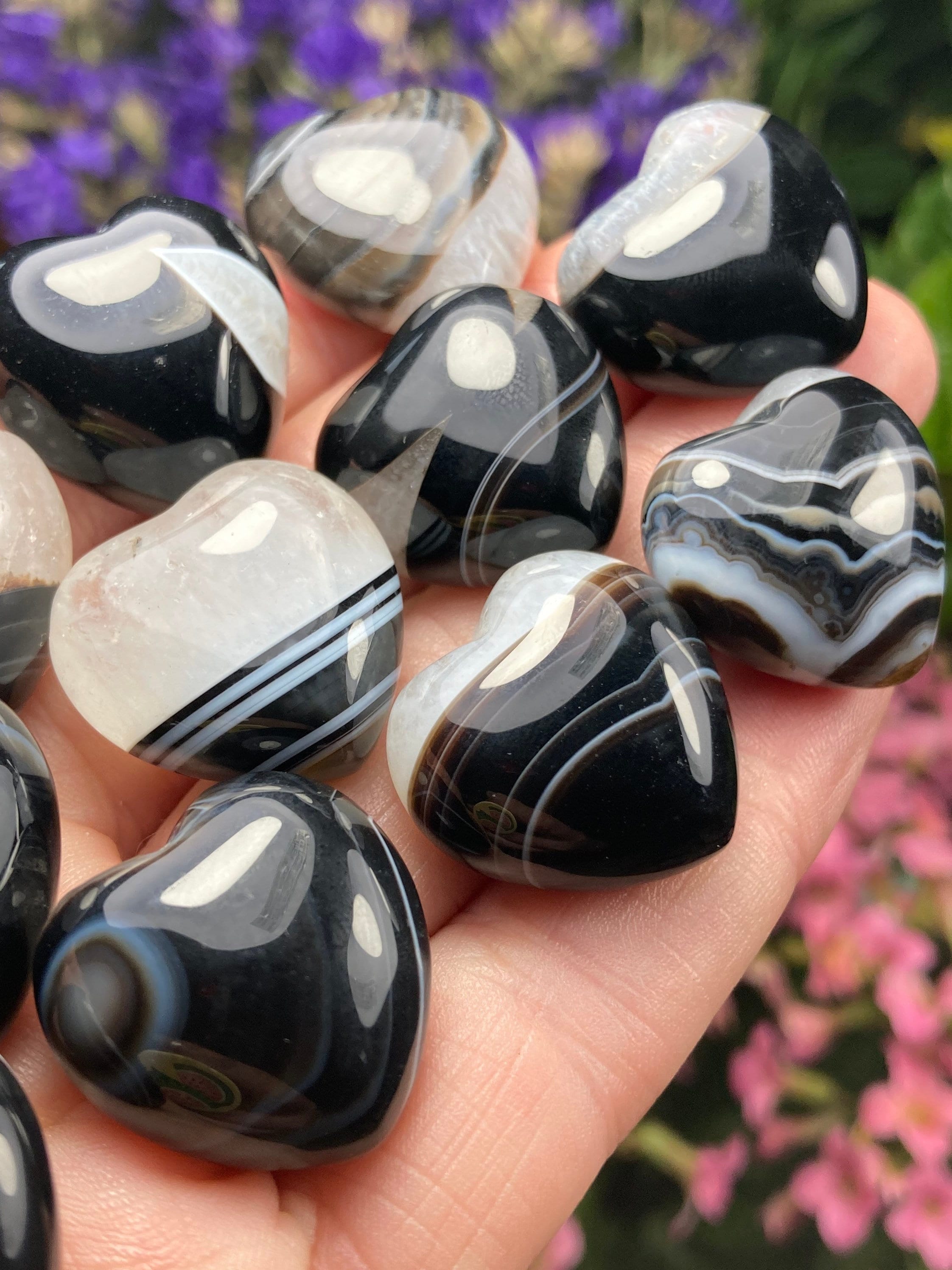 Black and 2024 white striped gemstone