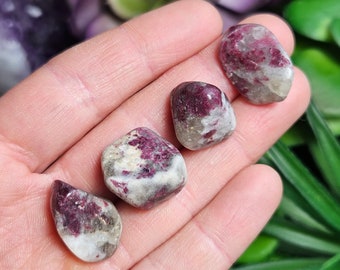 Unicorn Stone: Tumbled Rubellite Pink Tourmaline Crystal