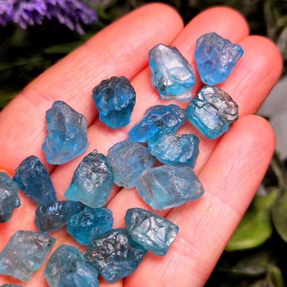 Blue Apatite Crystal, Raw Apatite Stone Specimen - Natural Rough Gem Crystal from Madagascar