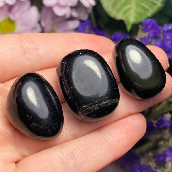 Black Obsidian Crystal / Obsidian / Tumbled Black Obsidian / Polished Black Obsidian / Black Obsidian Stone / Natural Black Obsidian