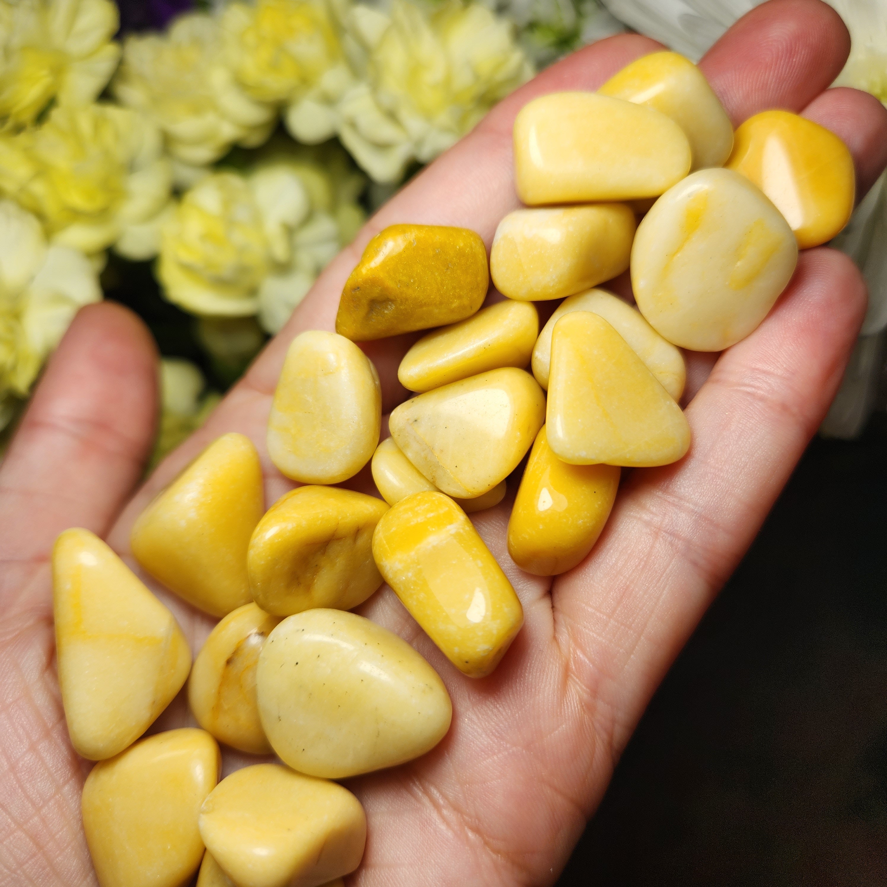 Yellow Jasper Crystal - Tumbled Yellow Jasper - Polished Yellow