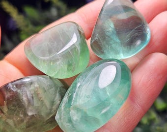 Green Fluorite Tumbled Crystal - Polished Green Fluorite - Fluorite Gemstone - Natural Green Fluorite