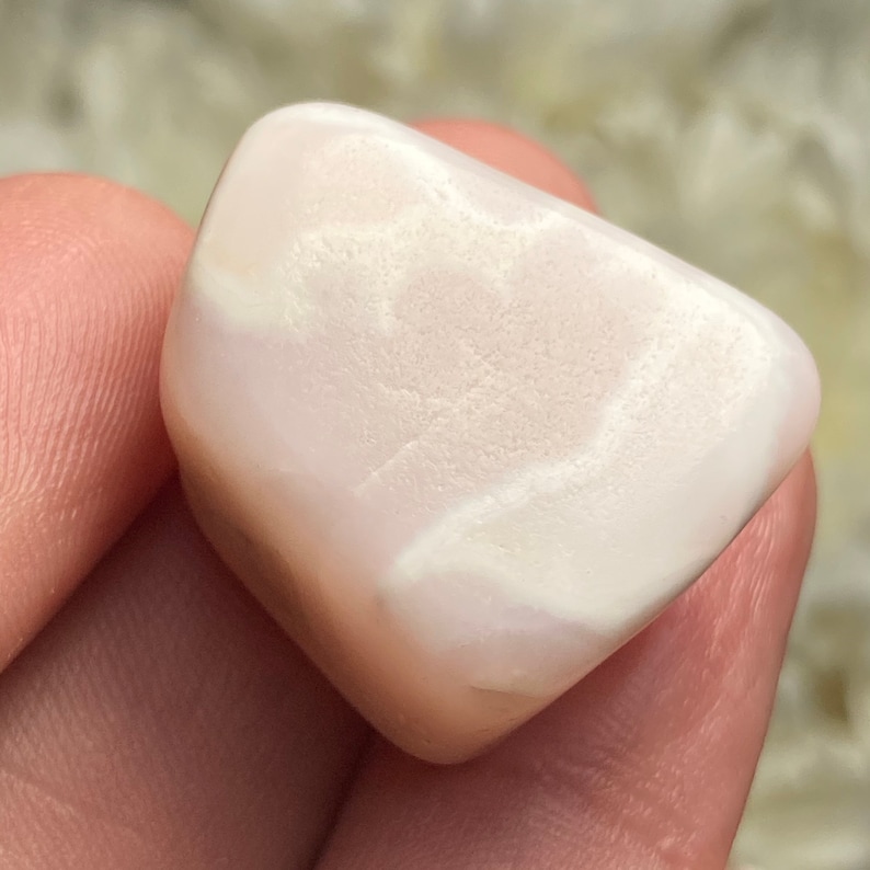 Pink Mangano Calcite Crystal, UV Reactive Specimen, Tumbled Pink Calcite image 6