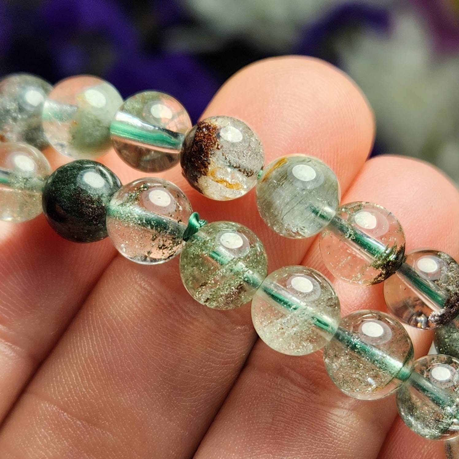 Garden Quartz Bracelet - Shamanic Dream Quartz - Lodolite Garden Quartz Bracelet - Shamanic Dream Quartz - Lodolite