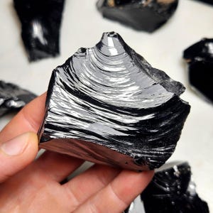 Raw Black Obsidian (2-3&quot;) - Black Obsidian Stone - Obsidian Crystal - Obsidian - Obsidian Stone - Black Obsidian - Raw Black Obsidian Bulk