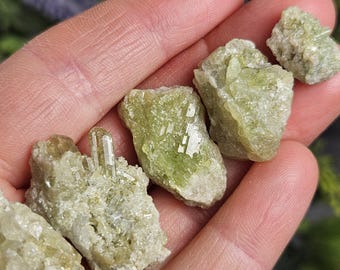 Green Vesuvianite Cluster, Raw Canadian Vesuvianite Crystal Specimen