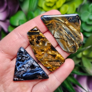 Pietersite AAA Crystal, Genuine Namibian Pietersite, Polished Pietersite Crystal Specimen, Blue Gold Red Pietersite image 7