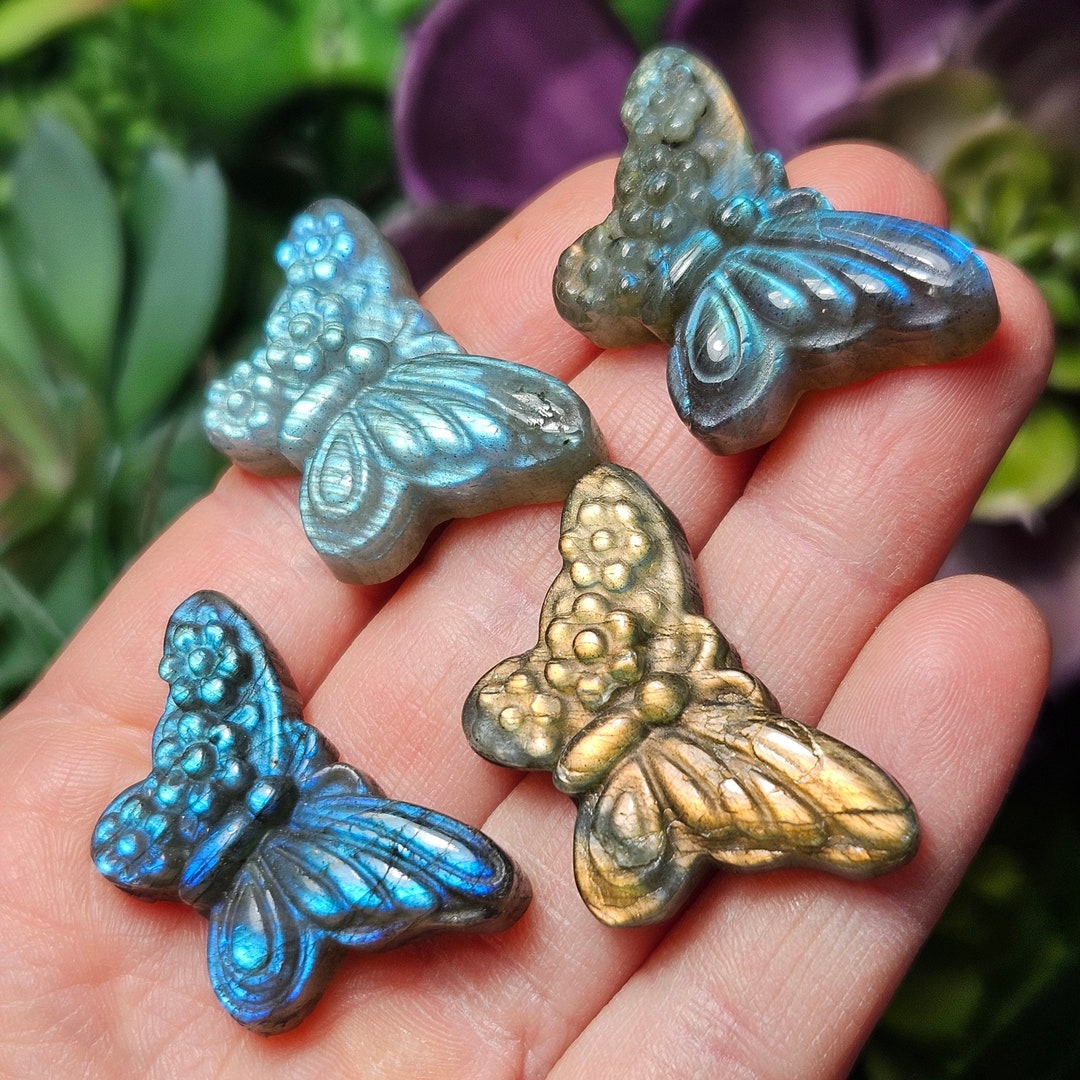 313G Labradorite Crystal Bird Carving