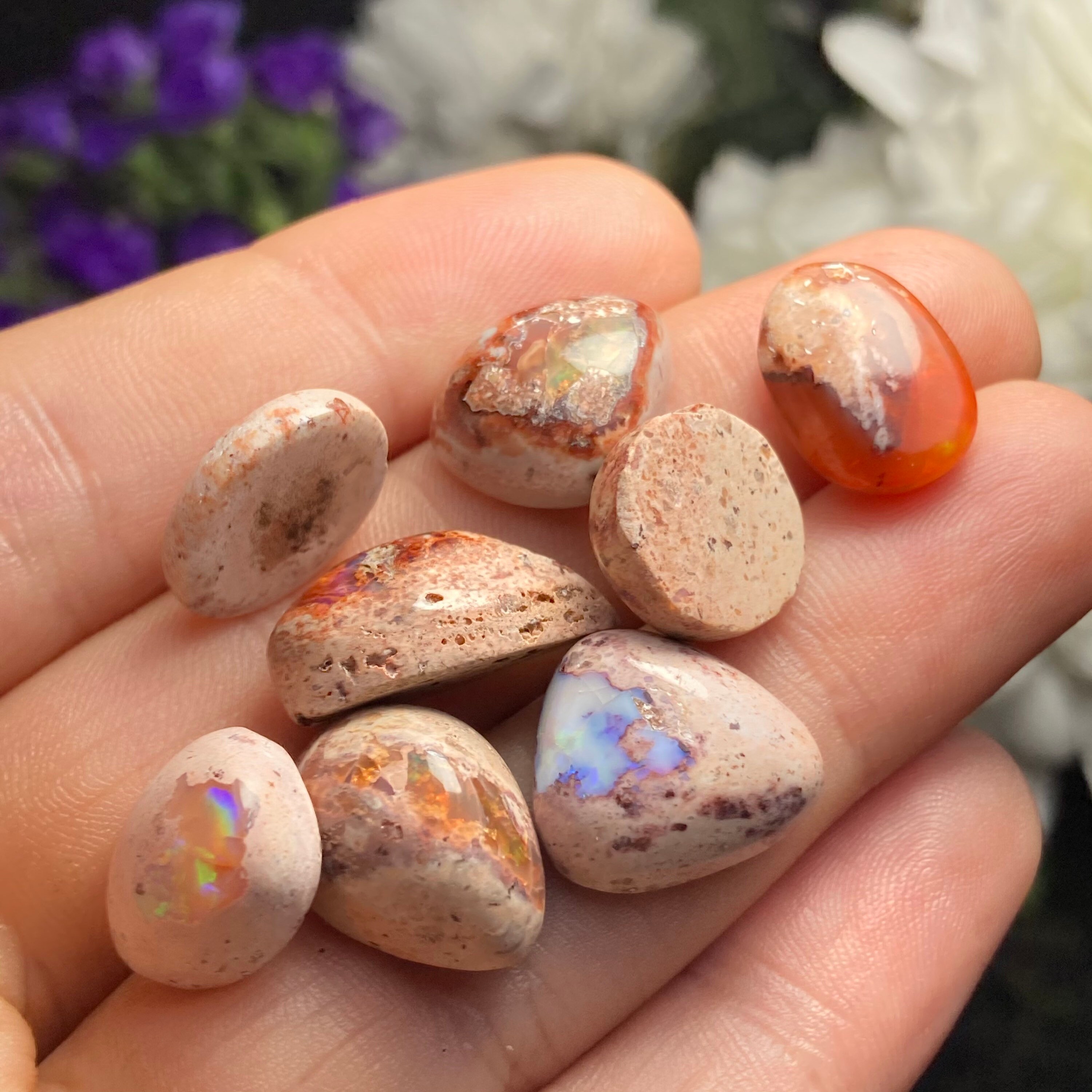 Mexican Fire Opal Crystal - Fire Opal Cabochon - Polished