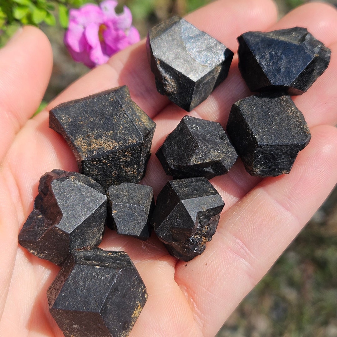 Melanite Raw (Black Garnet) Crystal Cluster Natural Untreated P2