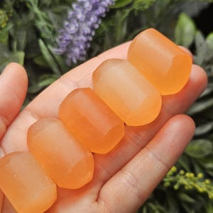 Peach Selenite Crystal: Polished Metaphysical Cleansing Stone