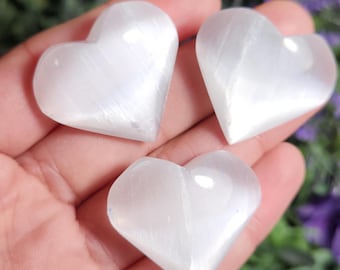 Selenite Heart Carving: Polished Crystal Stone