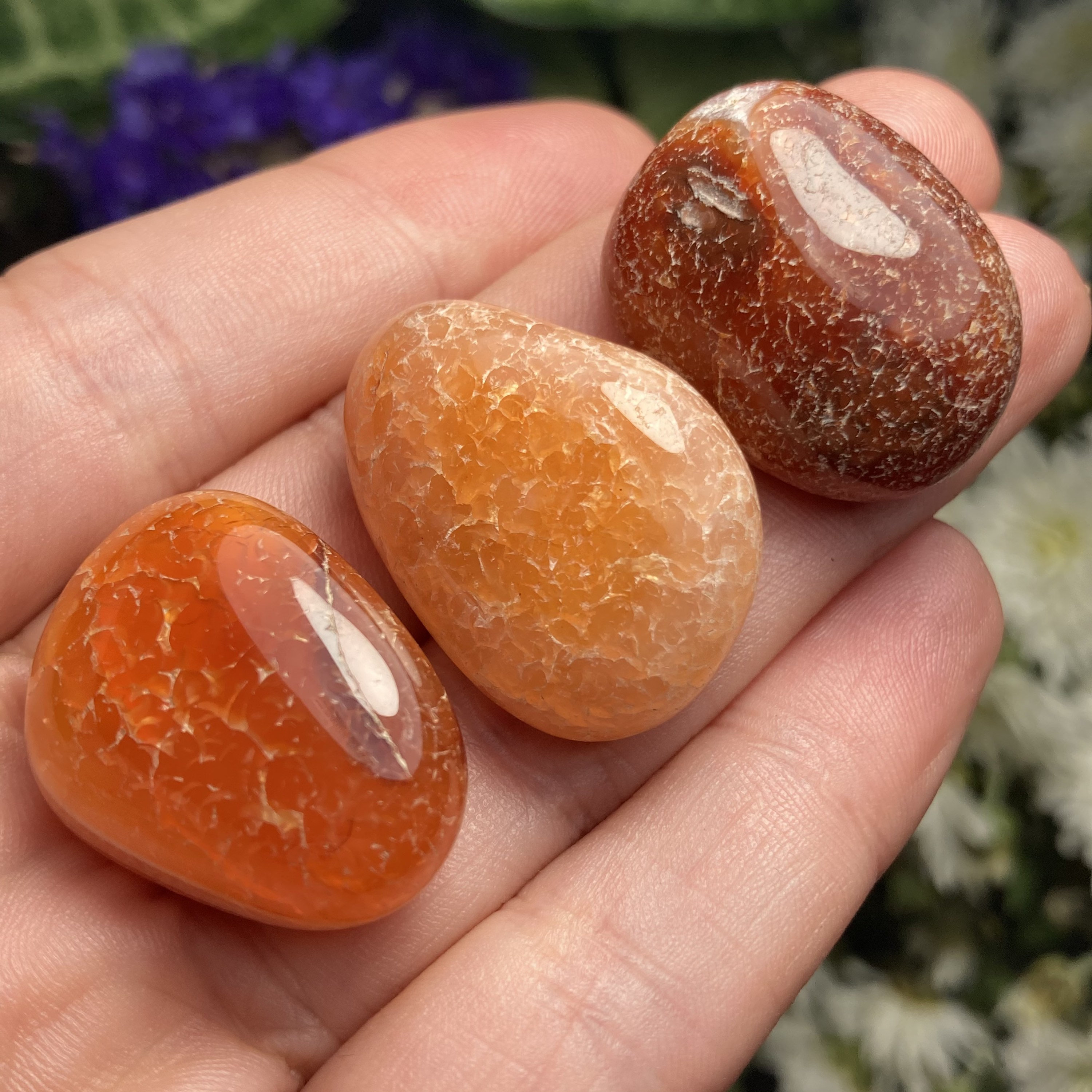Snakeskin Carnelian Crystal - Tumbled Carnelian - Snakeskin Agate