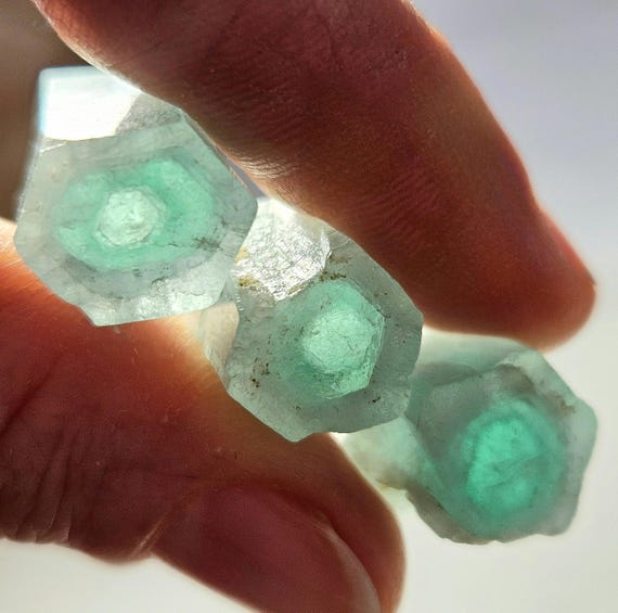 Phantom Aquamarine Crystals - Nigerian Aquamarine - Bicolor Raw Aquamarine - Aquamarine Stone - Aquamarine Crystal - Natural Aquamarine