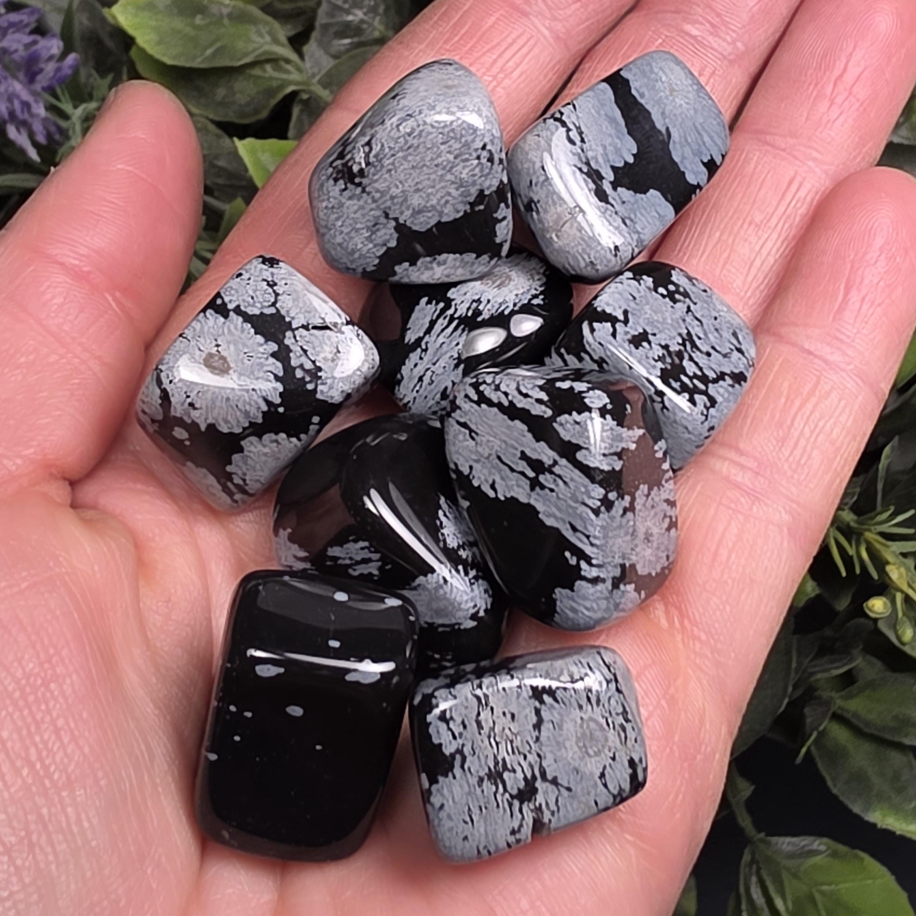Snowflake Obsidian Pattern Snowflake Obsidian - Obsidian Crystal - Obsidian Stone - Tumbled ...