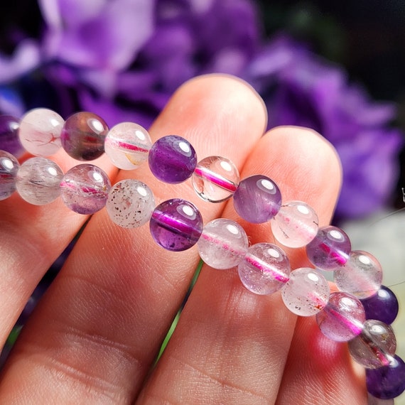 Super 7 Bracelet Super Seven Crystal Crystal Bracelet Super 7 Crystal Super Seven Beads Super 7 Beads Gemstone Bracelet Etsy Canada