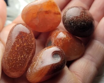 Snakeskin Carnelian Crystal - Tumbled Carnelian - Snakeskin Agate