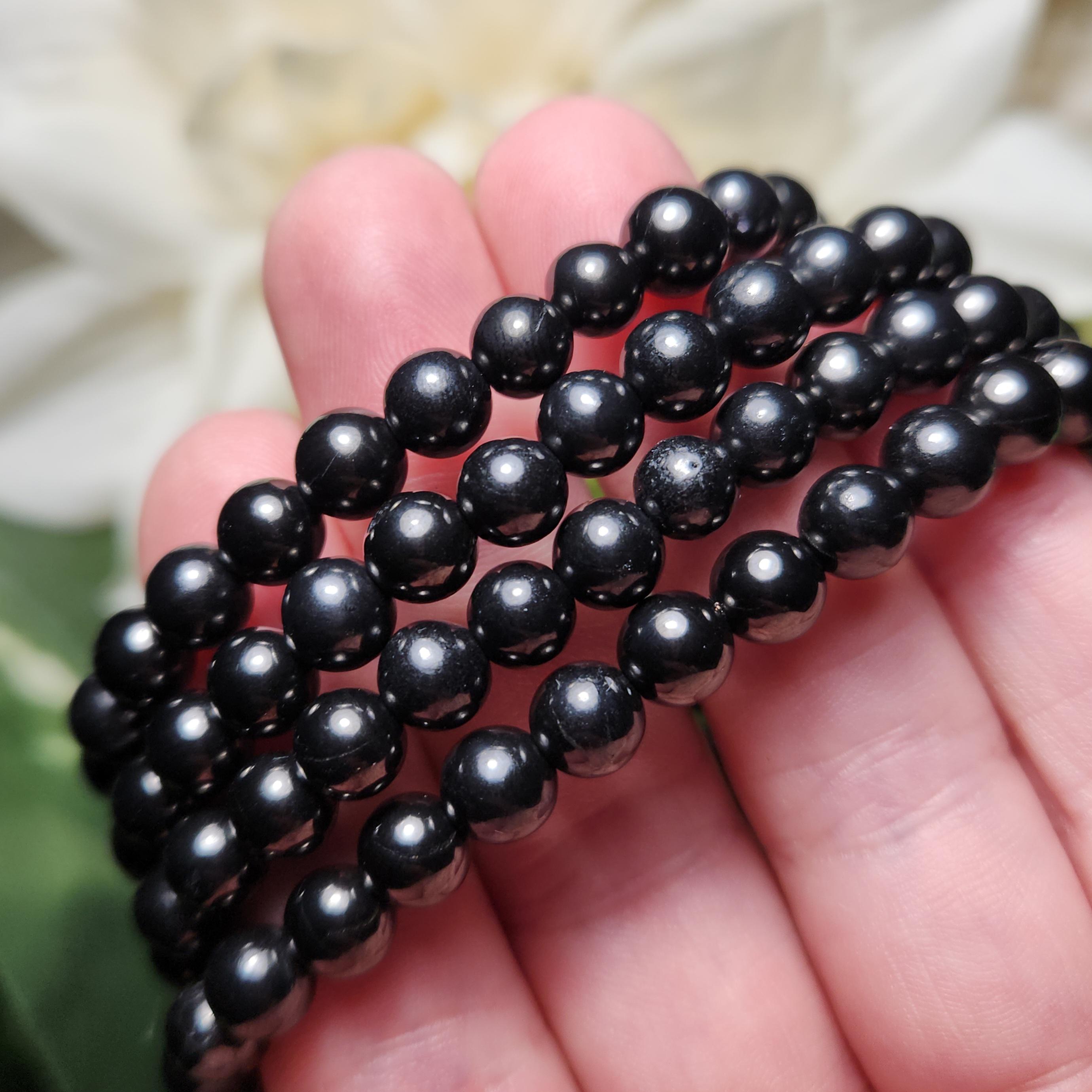 Elite Noble Shungite Bracelet (8mm Beads), Authentic, Polished