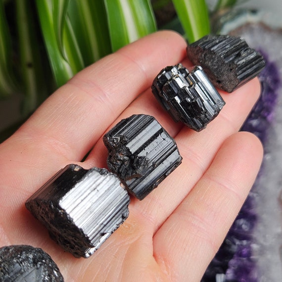 Natural Black Tourmaline Crystal, Raw Crystals (.5 to 1.5") - Black Tourmaline Stone - Tourmaline Crystal