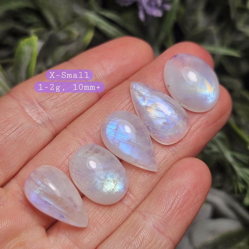 AA Rainbow Moonstone Cabochon: Polished Moonstone Crystals image 10