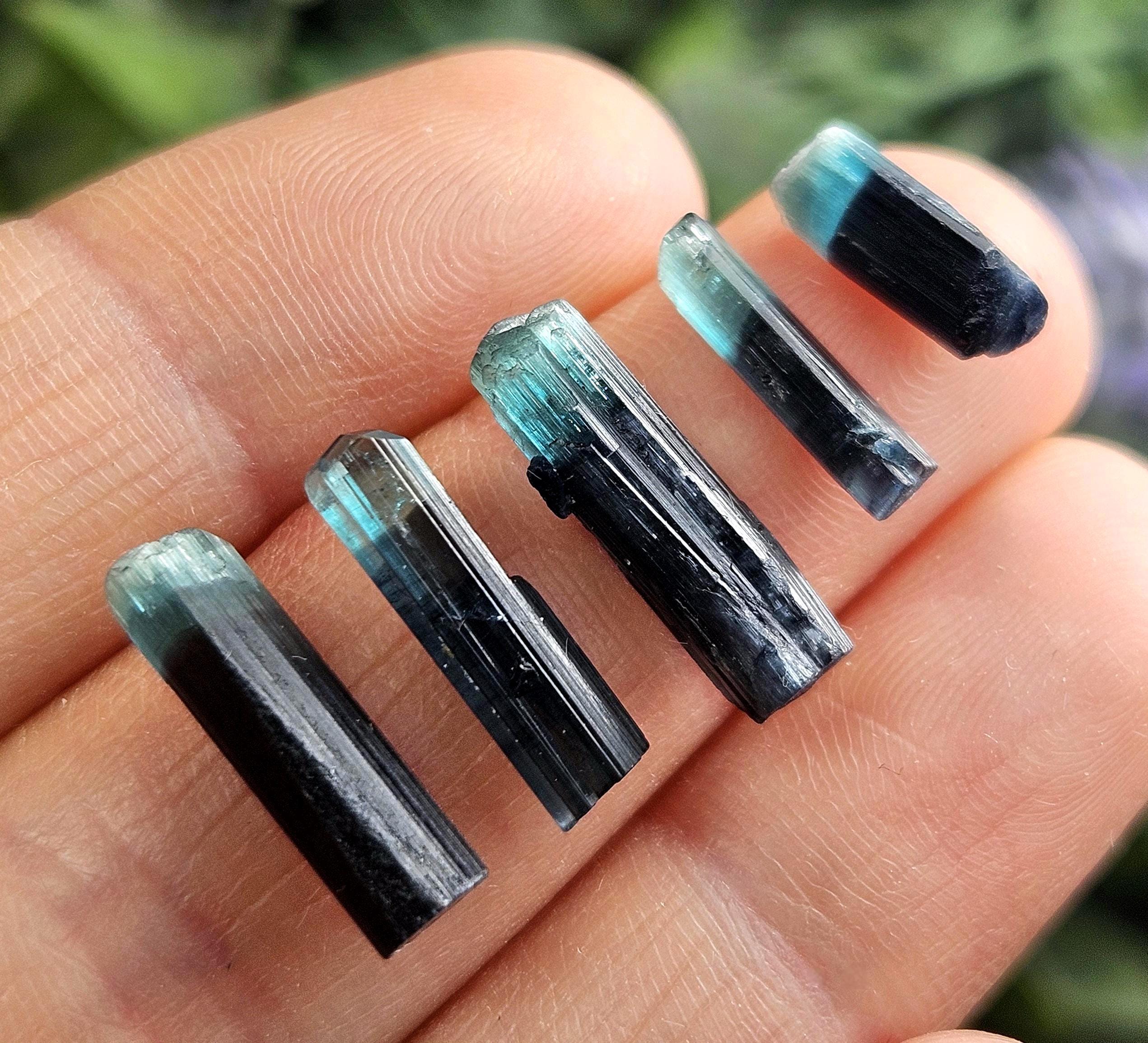 Blue Tourmaline Crystal - BI COLOR Tourmaline - Bicolor Tourmaline - Blue Tourmaline - Black Tourmaline - Indicolite Crystal - Tourmaline