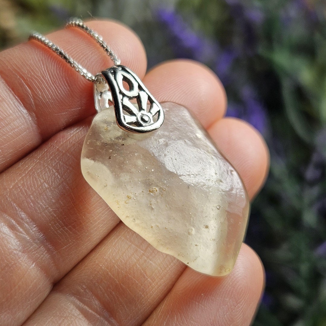 Libyan Desert Glass Pendant Libyan Glass Libyan Gold Tektite