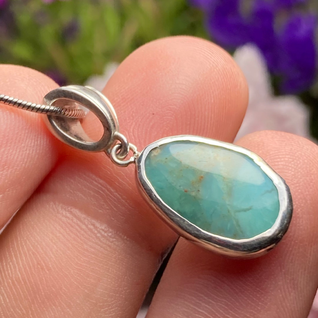 Gem Silica Pendant / RARE Crystal / Chrysocolla / Chalcedony / Gem