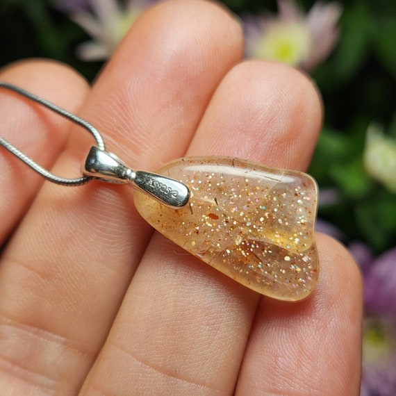 Rainbow lattice cheap sunstone pendant