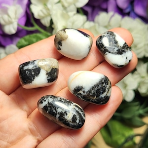 Tiger Calcite - Calcite Crystal - Calcite Specimen - Yin Yang Stone Tumble - Black and White Calcite - Yin and Yang Stone - Yin Yang Stone