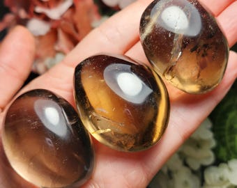Smoky Quartz Palm Stone, Smoky Quartz Crystal, Polished Smoky Quartz Tumbled Stone