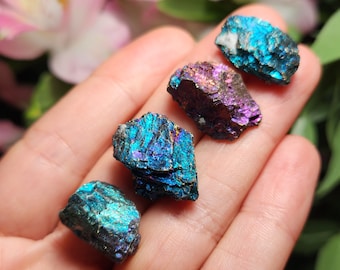 1 ポンド ピーコック鉱石 - 黄銅鉱 粗い塊 岩石結晶 ポンド - 大