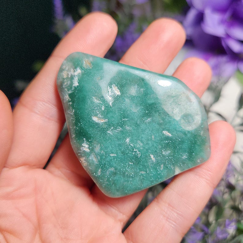 Chrome Chalcedony Crystal, Polished Slice - Green Mtorolite Crystal image 8