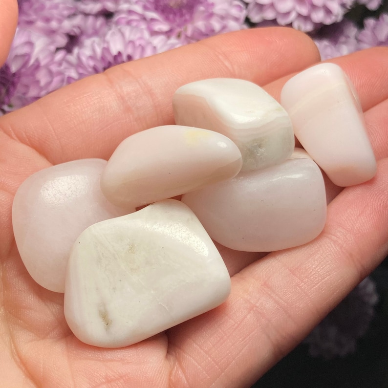 Pink Mangano Calcite Crystal, UV Reactive Specimen, Tumbled Pink Calcite image 7