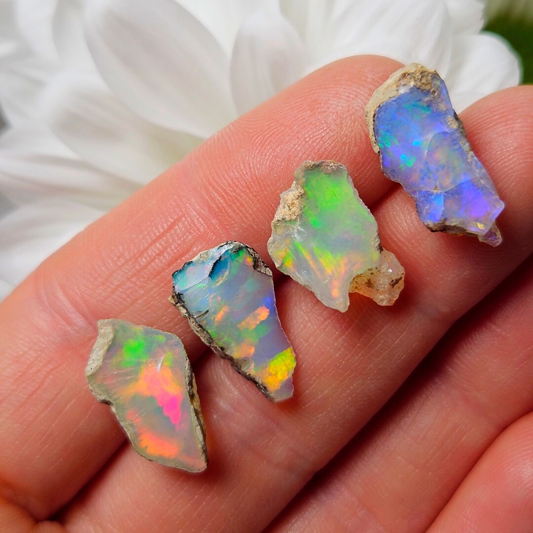 Vintage Moonstone Opal Natural Decorations Stone Open Rings Moon Silver
