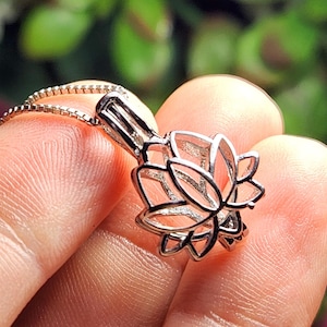 Pendentif à breloques cage de perles en argent lotus, collier fleur de lotus : Fourniture pour la fabrication de bijoux