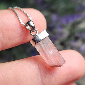 Pink Tourmaline Sterling Silver Pendant: Heart Healing Crystal Necklace