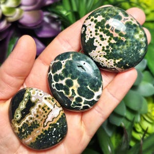 AA Ocean Jasper Palm Stone - Kabamby Ocean Jasper - Ocean Jasper Palm - Orbicular Ocean Jasper - Ocean Jasper - Ocean Jasper Stone