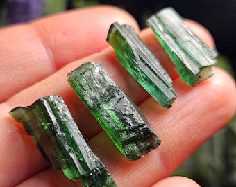 Chrome Green Tourmaline Crystal, Raw Natural Tourmaline from Brazil, Gem Quality Specimen