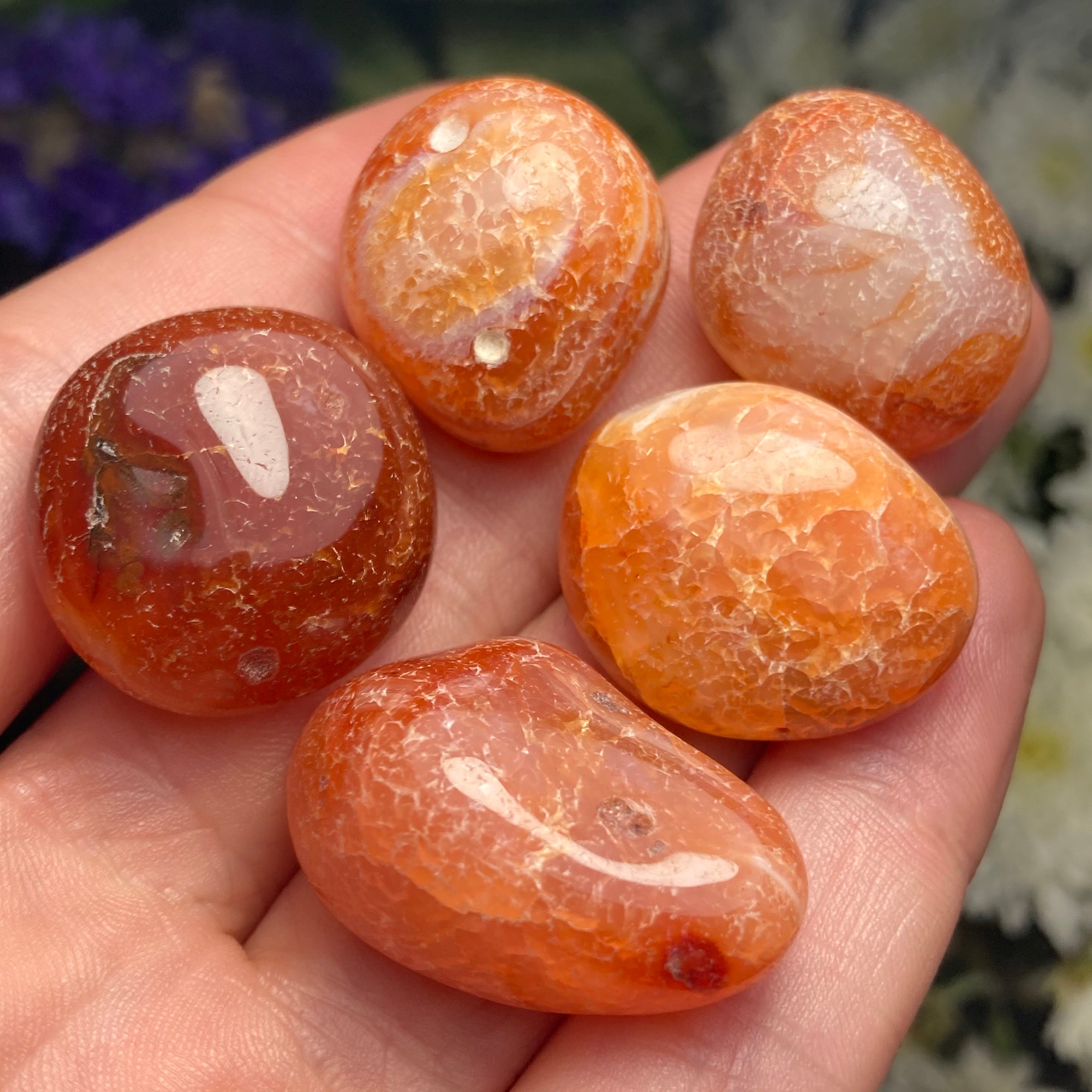 ベンガラ石 Tumbled Carnelian Chrysalis Stone ベンガラ石 Tumbled Carnelian Chrysalis Stone