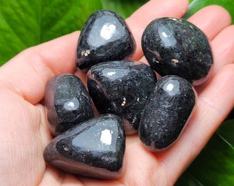 Nuummite Crystal / Coppernite Crystal / Coppernite Stone / Coppernite Palm Stone / Nuummite Stone / Indian Nuummite / Tumbled Nuummite