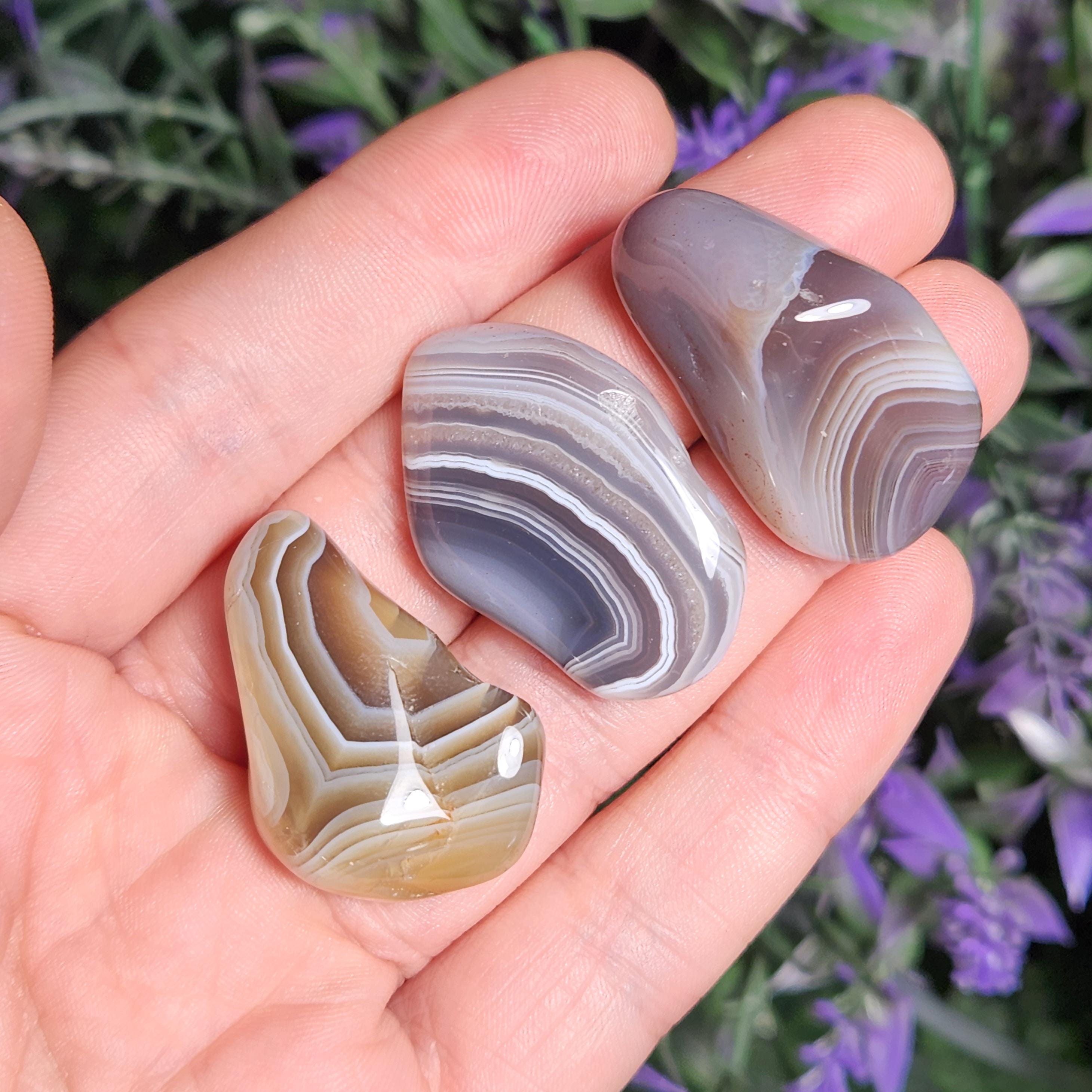 Botswana Agate Crystal: Tumbled Polished Stone