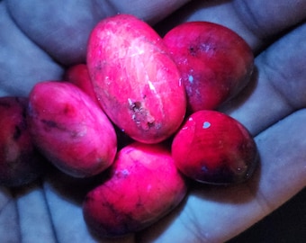 Ruby Polished Crystal - Ruby Tumbled Stone - UV Reactive Ruby Crystal - Natural Ruby - Ruby from India