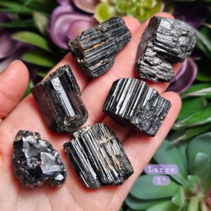 Black Tourmaline Crystal / Black Tourmaline Stone / Tourmaline Crystal / Protection Stones / Tourmaline / Black Tourmaline / Raw Tourmaline Large (1")