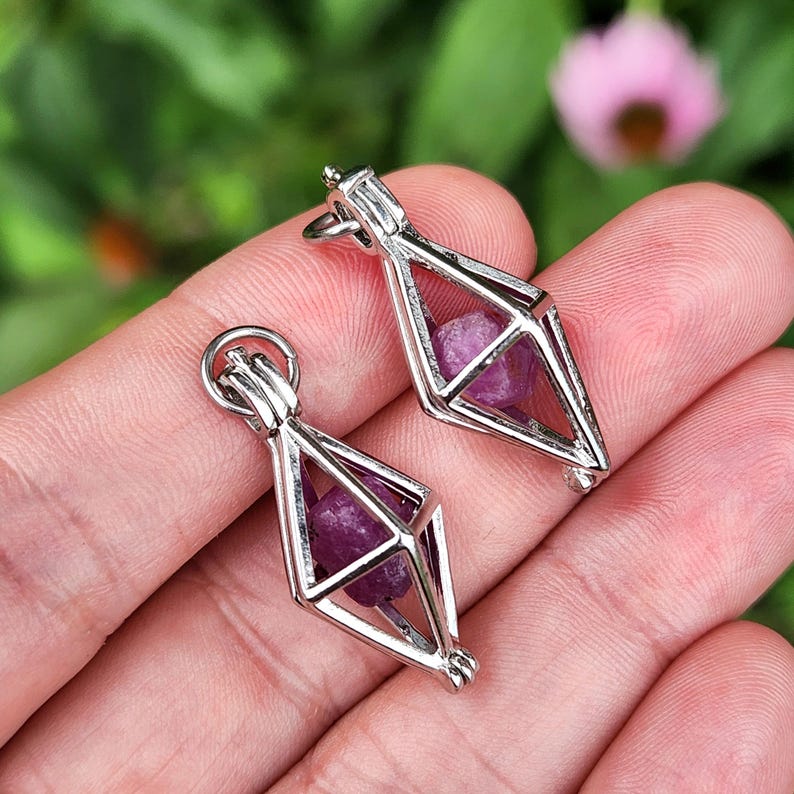 Raw Ruby Crystal Pendant, Natural Ruby Jewelry image 4