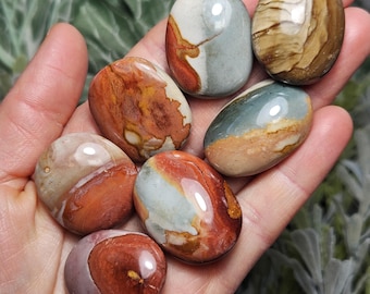 Polychrome Jasper Crystal - Polychrome Jasper Palm Stone - Polychrome Jasper Stone - Polychrome Jasper Palmstone - Polished Jasper Crystal