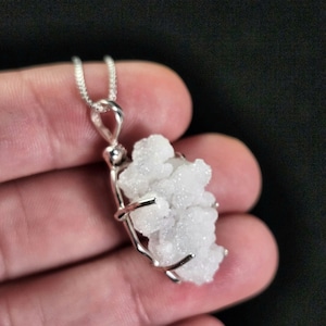 UV Reactive Zincite Crystal Pendant: Sterling Silver Gemstone Jewelry