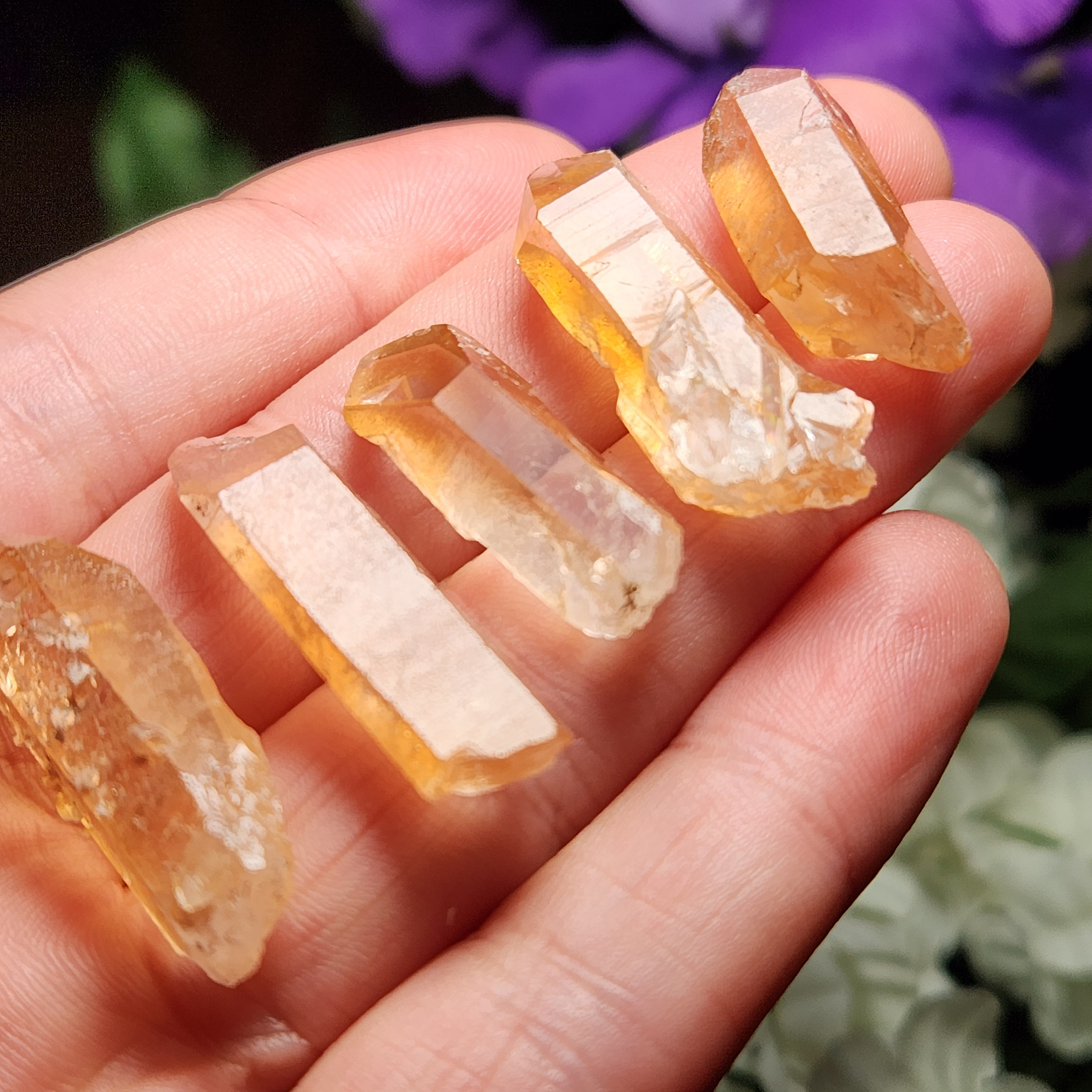 Tangerine Quartz - Quartz Crystal - Orange Quartz - Hematite Quartz - Quartz Points - Terminated Quartz - Tangerine Quartz Crystal - Quartz