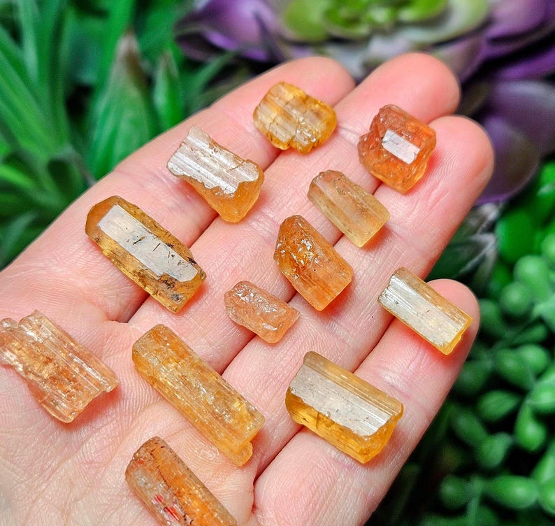Imperial Topaz Crystal Specimen: Raw Gold Topaz from Brazil image 1